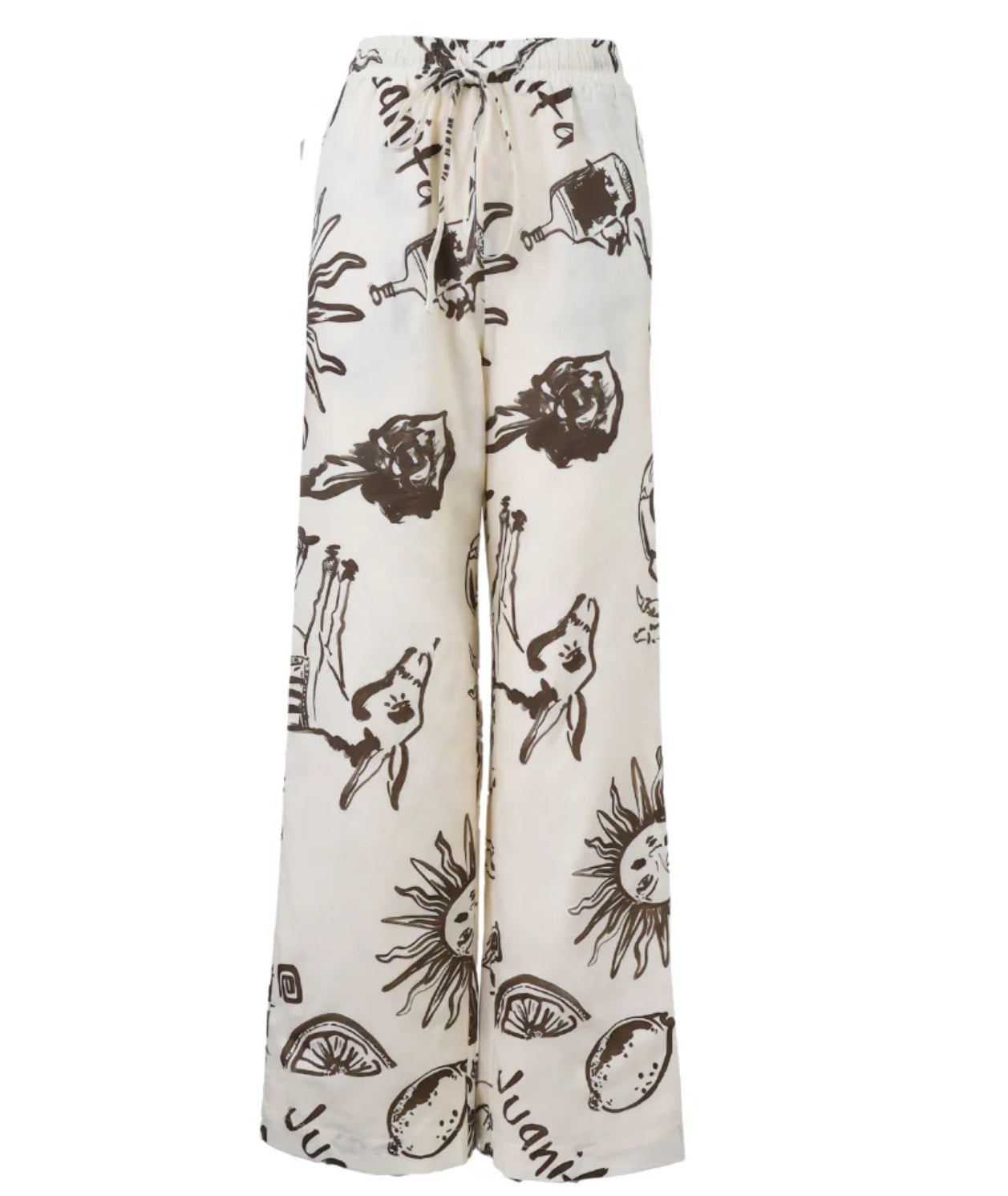 Nacida Pants Juanita Print Cream - Juan & Me