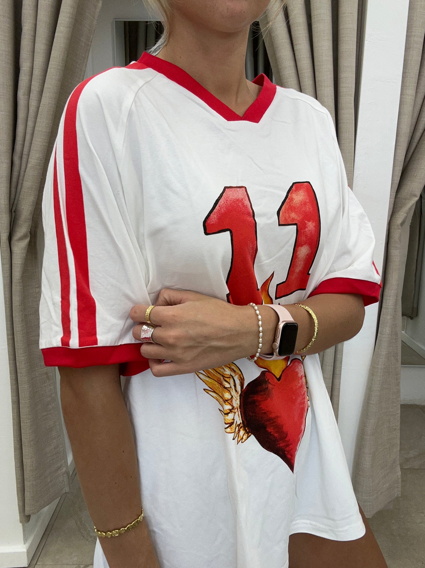 White 11 Burning Heart Tee - By Frankie