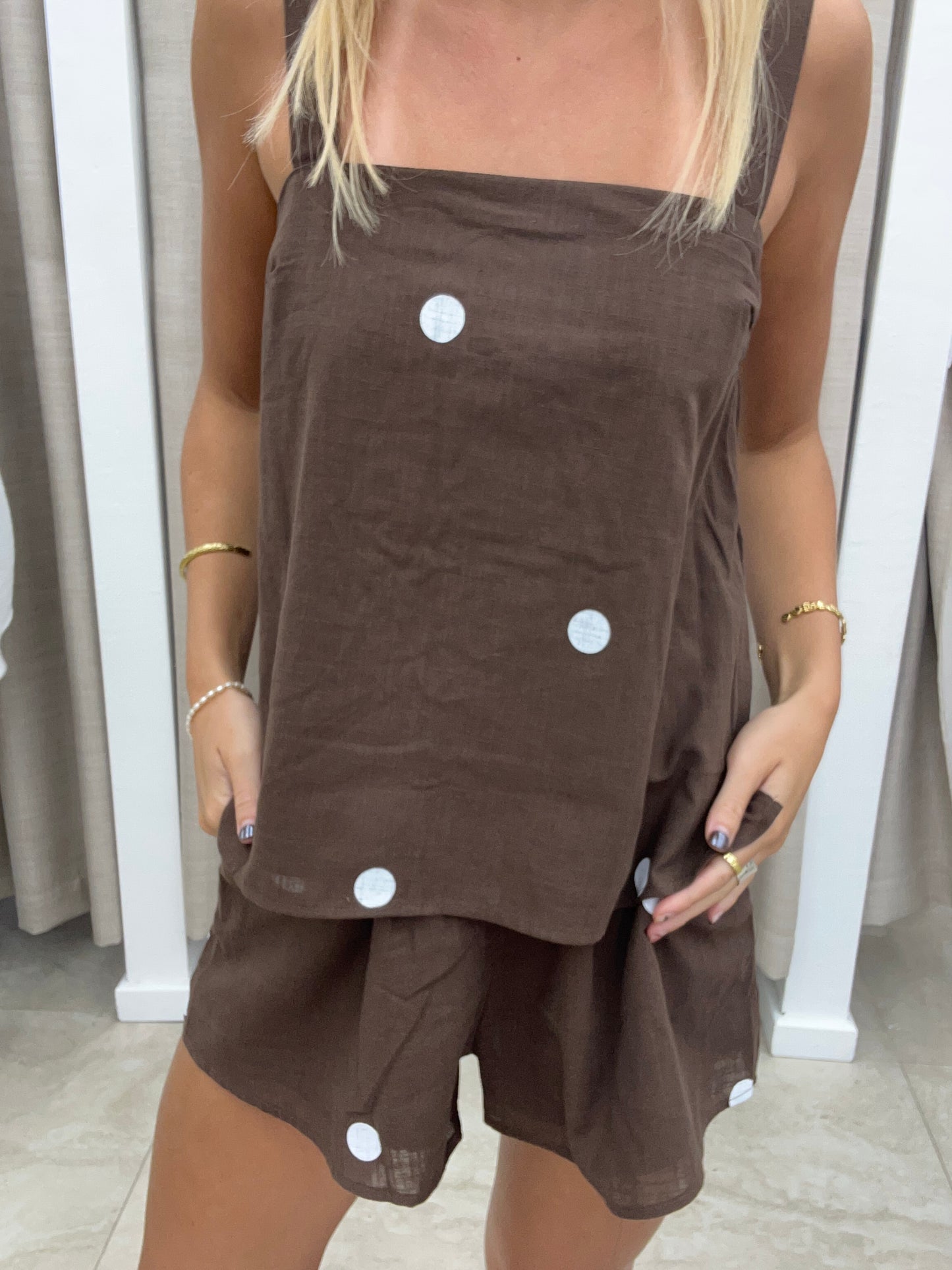 Choc Polka Dot Set - Shorts By Frankie