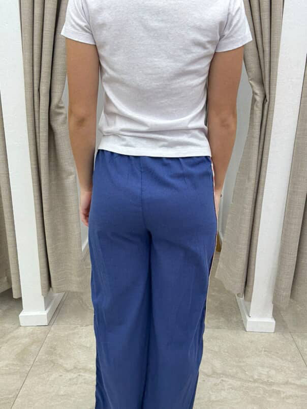 By Frankie Blue Cotton Red Heart Racer Pant