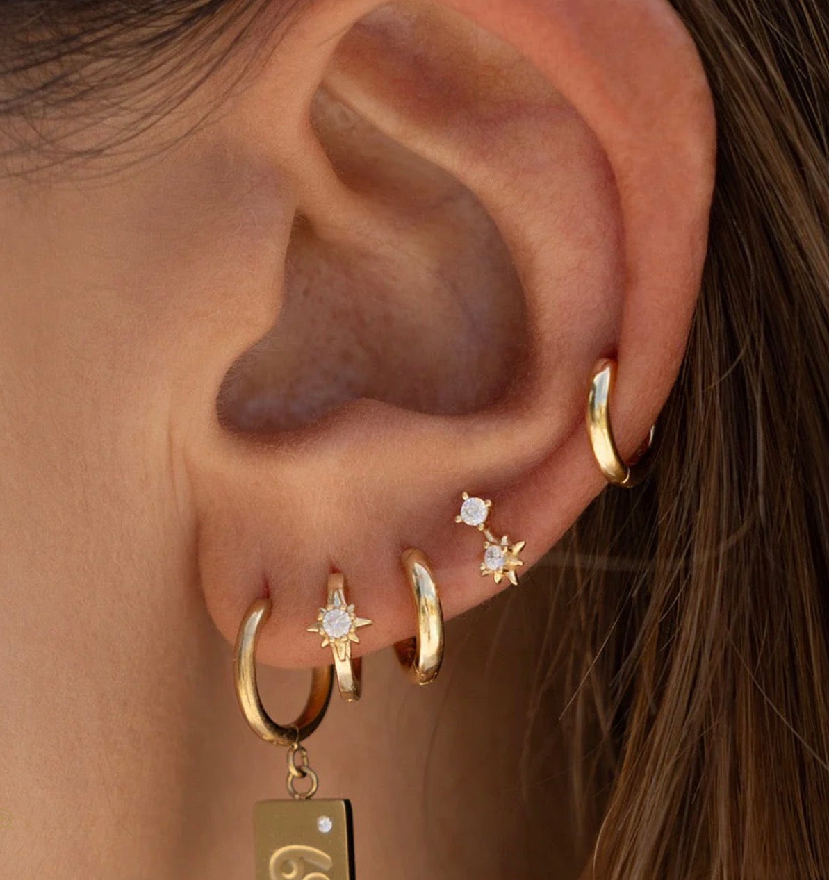 Nova Gold Huggie Earrings - Arms of Eve