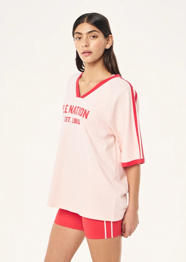 P.E Nation Spinout Baseball Tee Soft Pink
