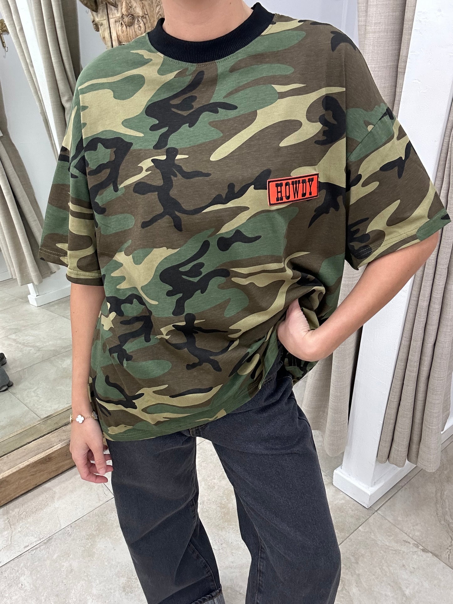 Camo Howdy Oversize Tee - By Frankie