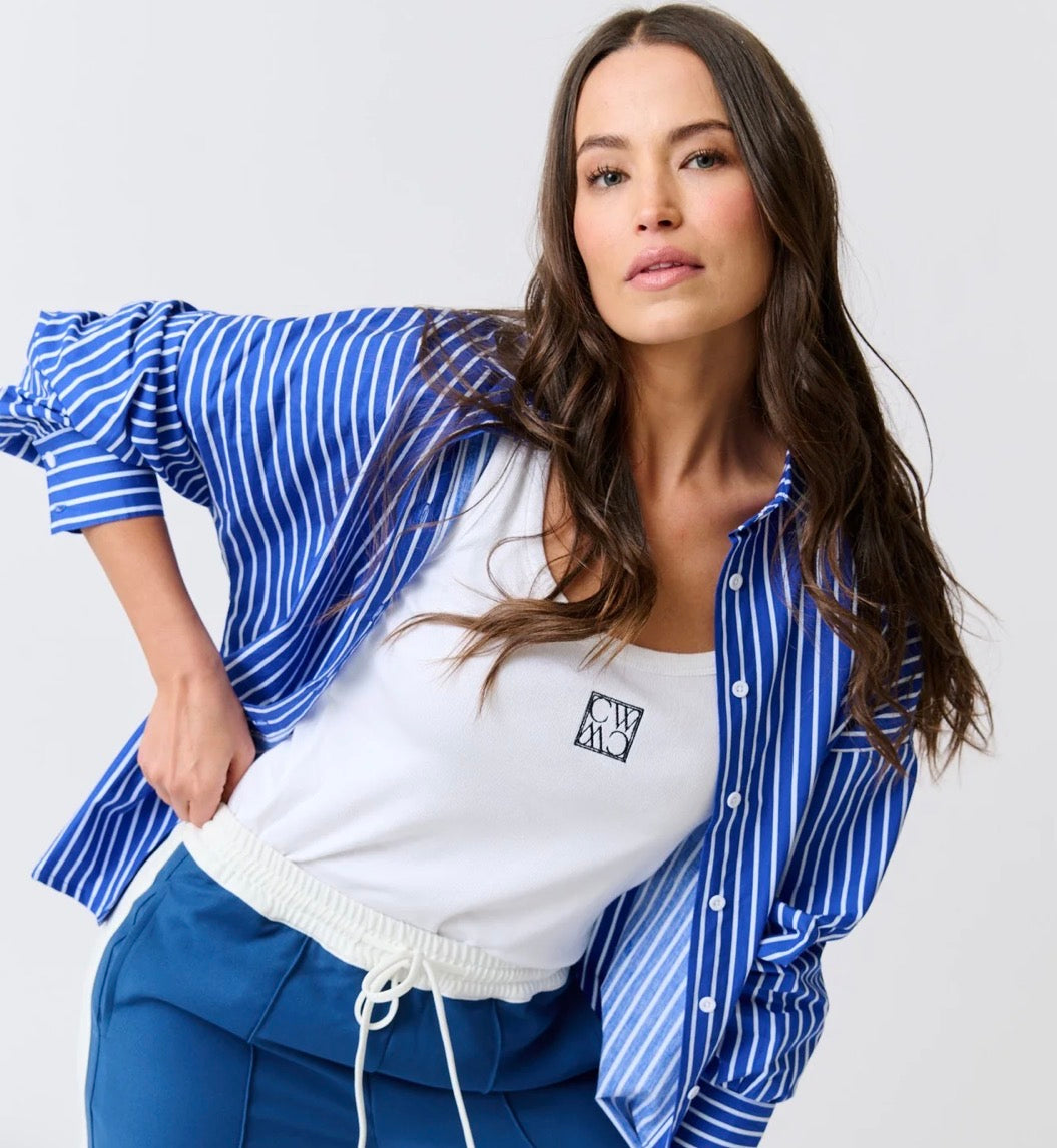 Tammy Shirt Cobalt Stripe - Cartel & Willow