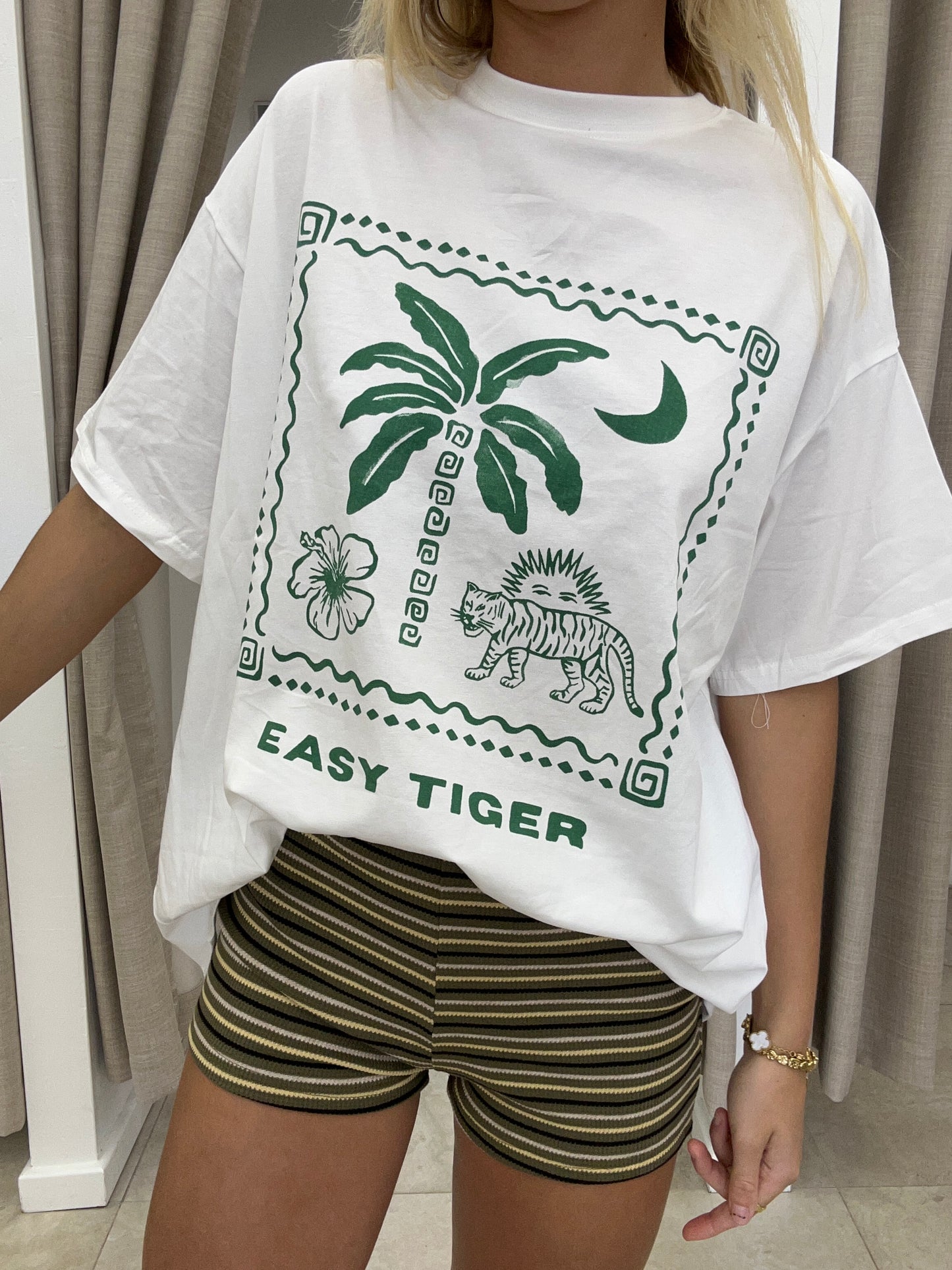 White/Green Easy Tiger Set - Tee By Frankie