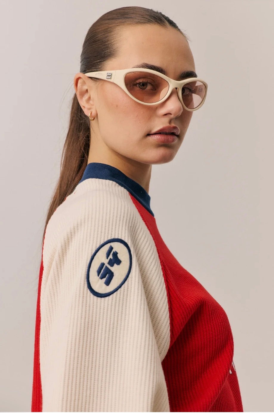 Races Waffle Sweatshirt Poppy Red - Araminta James