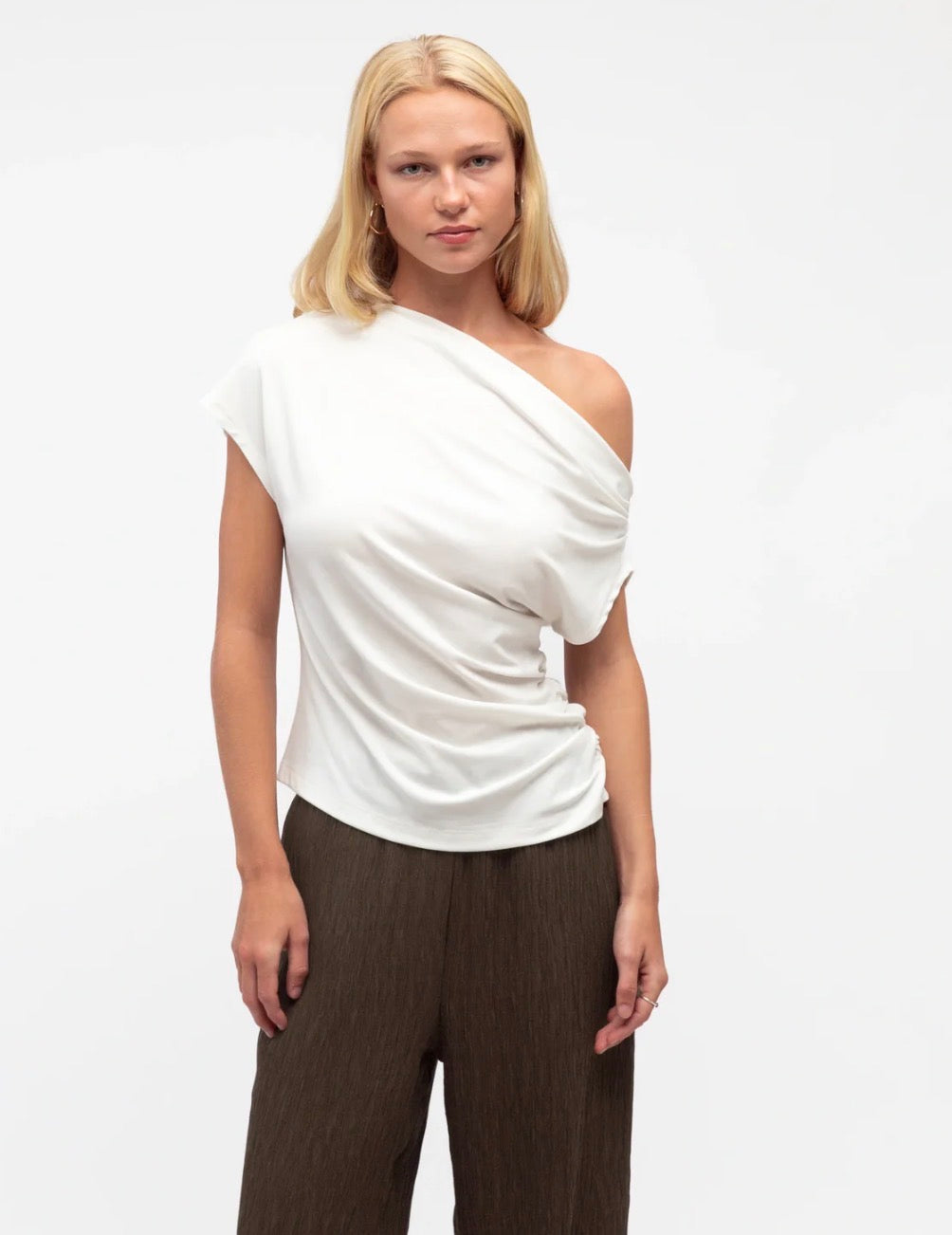 White One Shoulder Top - White Closet