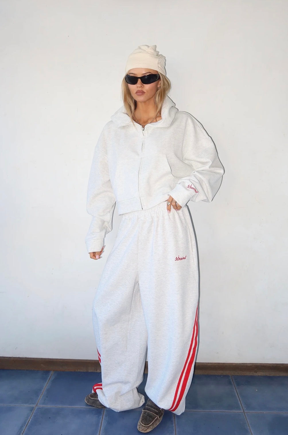Cropped Hoodie Grey/Red - SSAINT