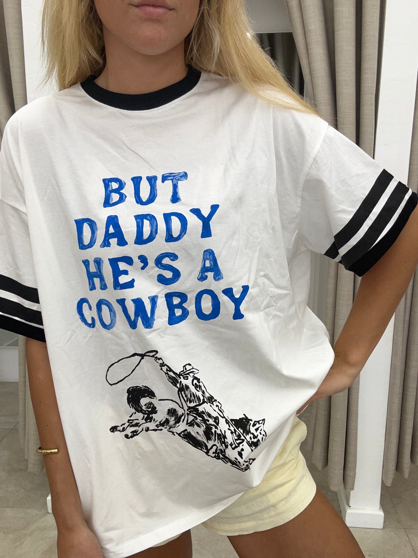 White Daddy He's a Cowboy Tee Cotton - By Frankie