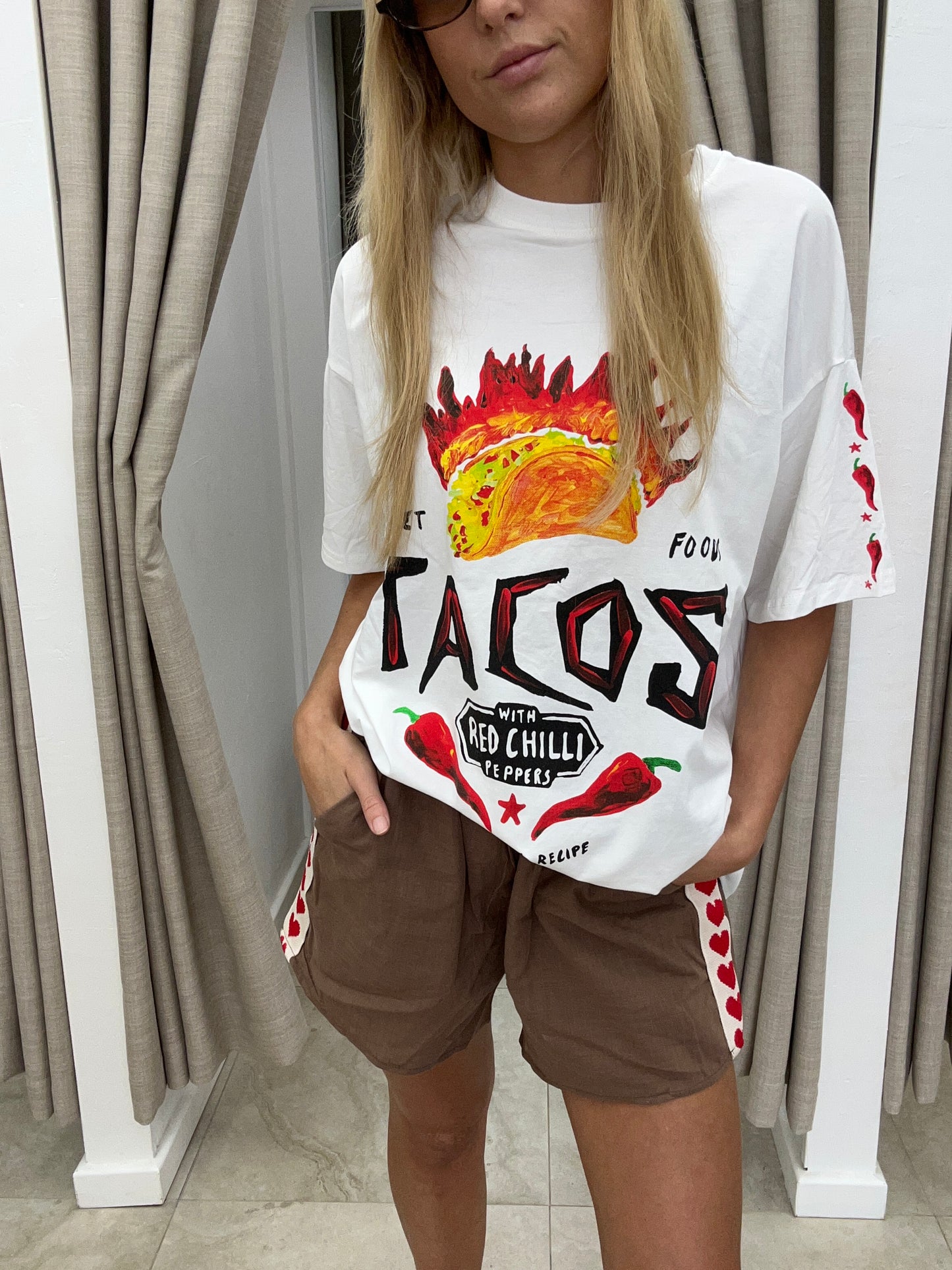White Tacos T-Shirt Cotton By Frankie