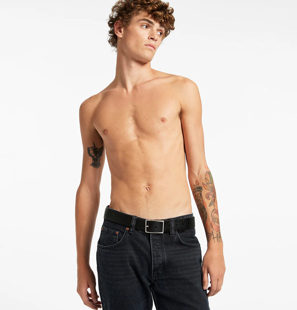 Status Anxiety Mens Belt Getting Real Black/Silver