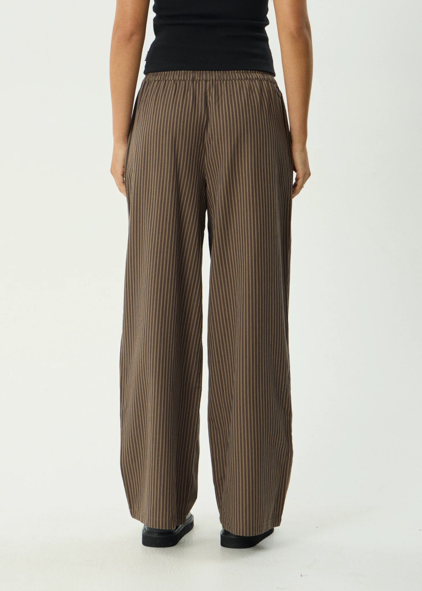Cyrus - Wide Leg Pant - Coffee Stripe