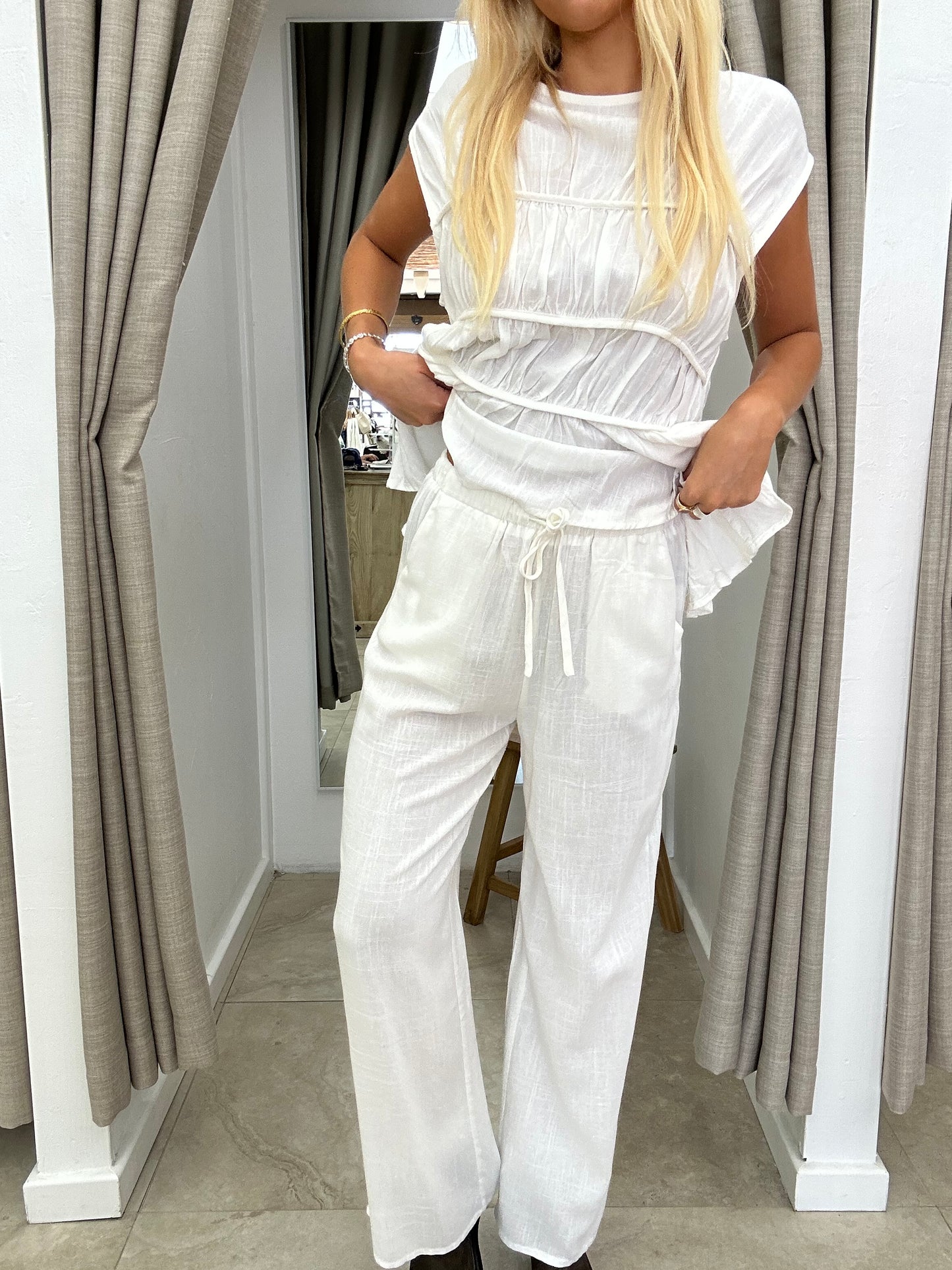 Delilah Set By Frankie Pants White