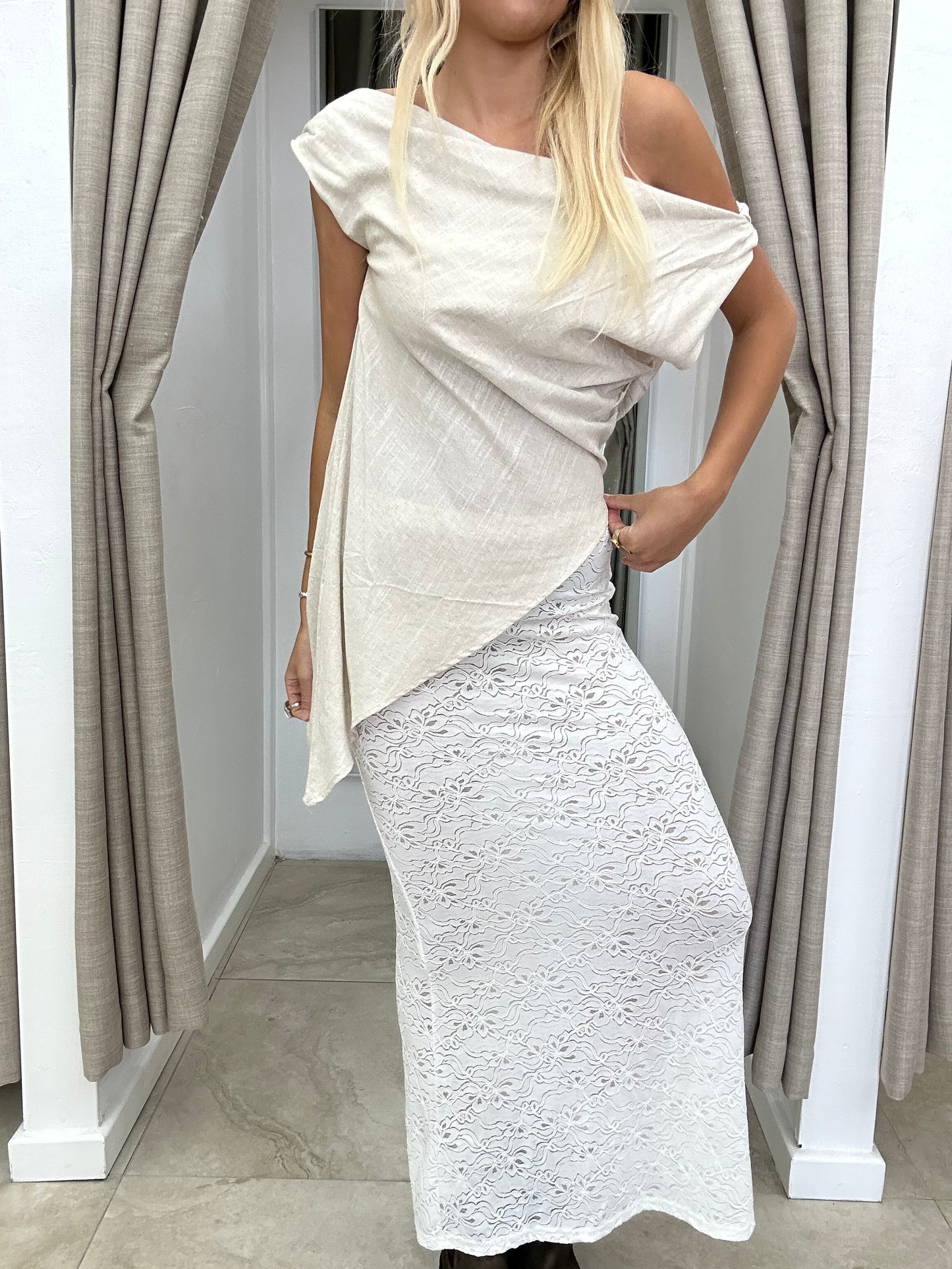 Lacie Set - White Lace Maxi Skirt By Frankie