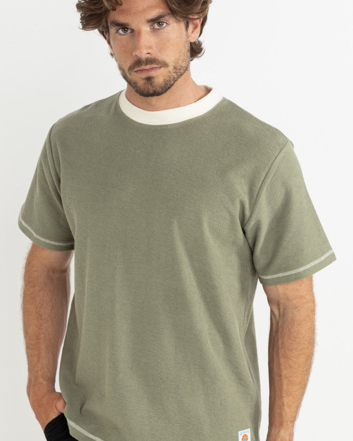 CONTRAST VINTAGE TERRY SS T-SHIRT sage