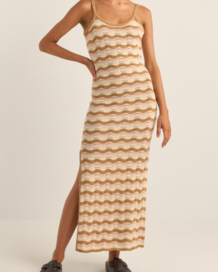 ARIES STRIPE KNIT MIDI DRESS