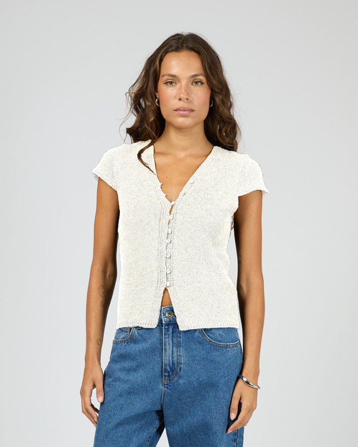 CALLIE KNIT TOP vintage white