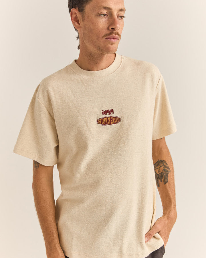 EMBROIDERED VINTAGE TERRY SS T-SHIRT
