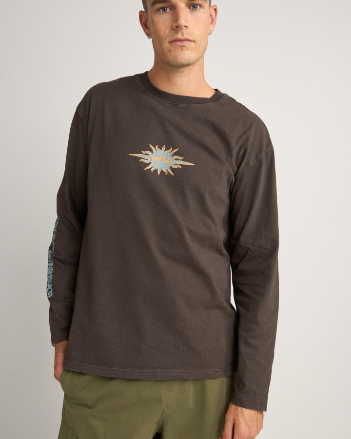 FLAME PRINTED VINTAGE LS T-SHIRT