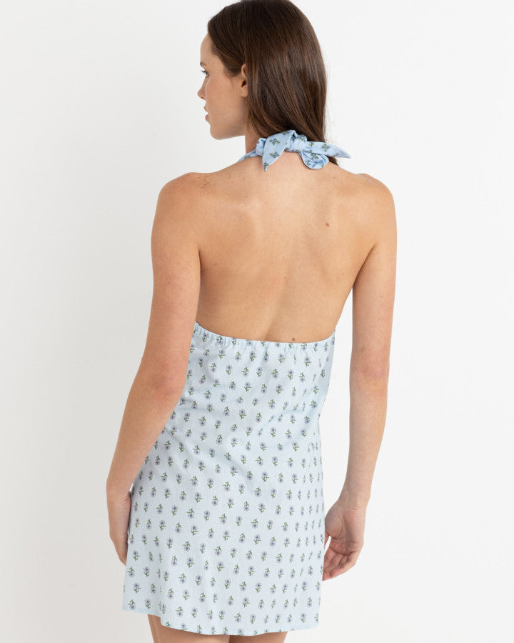 GINGER HALTER MINI DRESS LIGHT BLUE