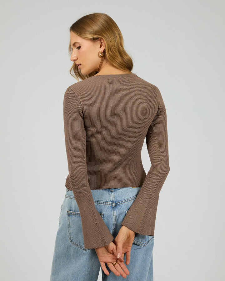 MARLEIGH KNIT LONG SLEEVE brown