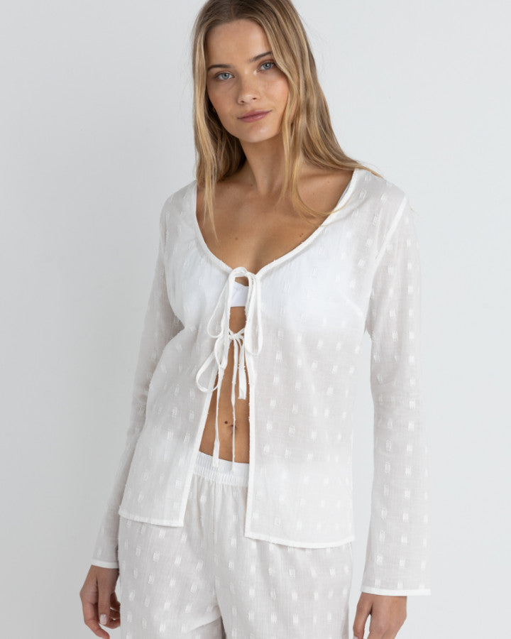MIRAGE LONG SLEEVE TOP WHITE