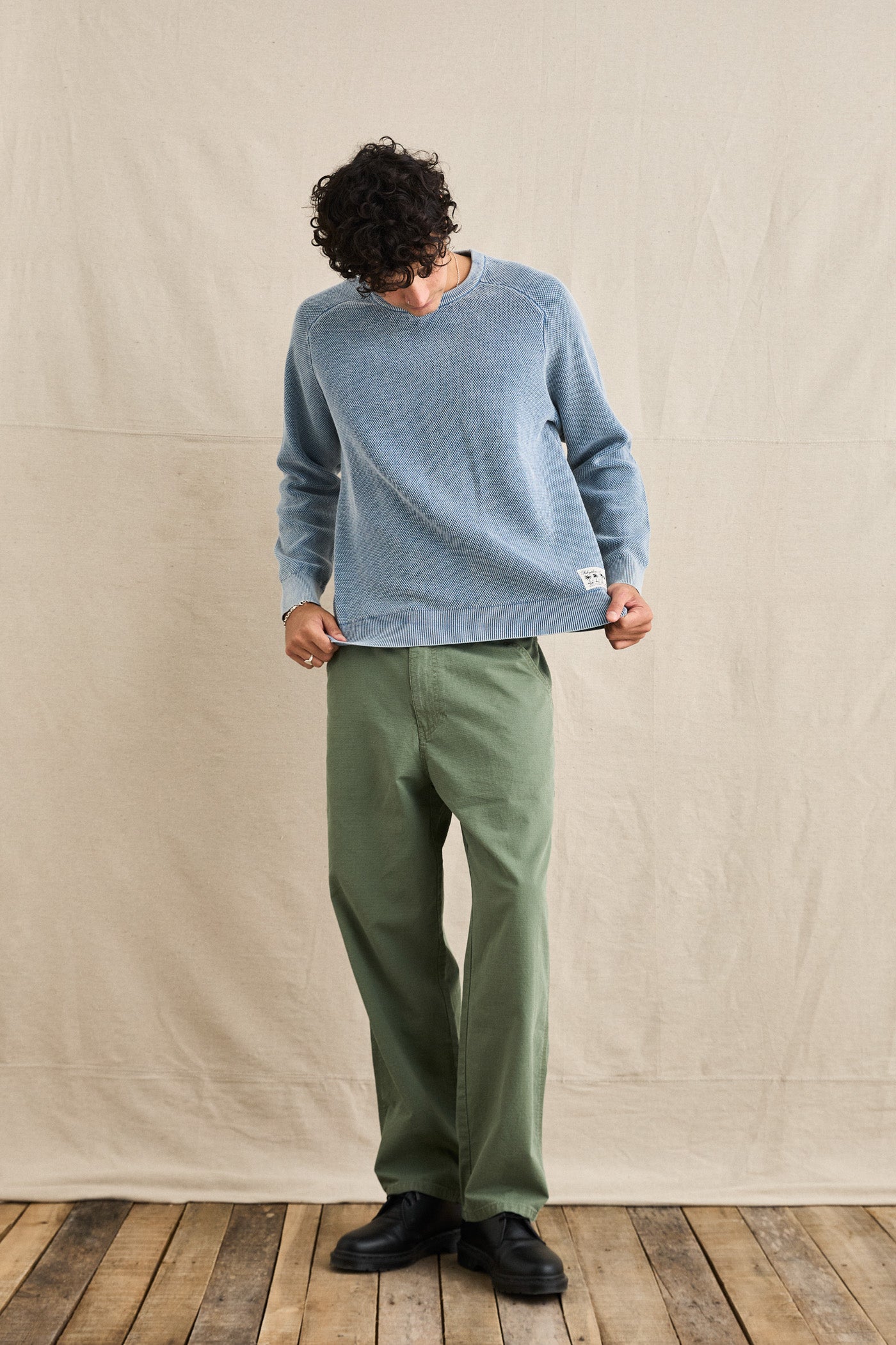 POLU CREW KNIT WASHED BLUE