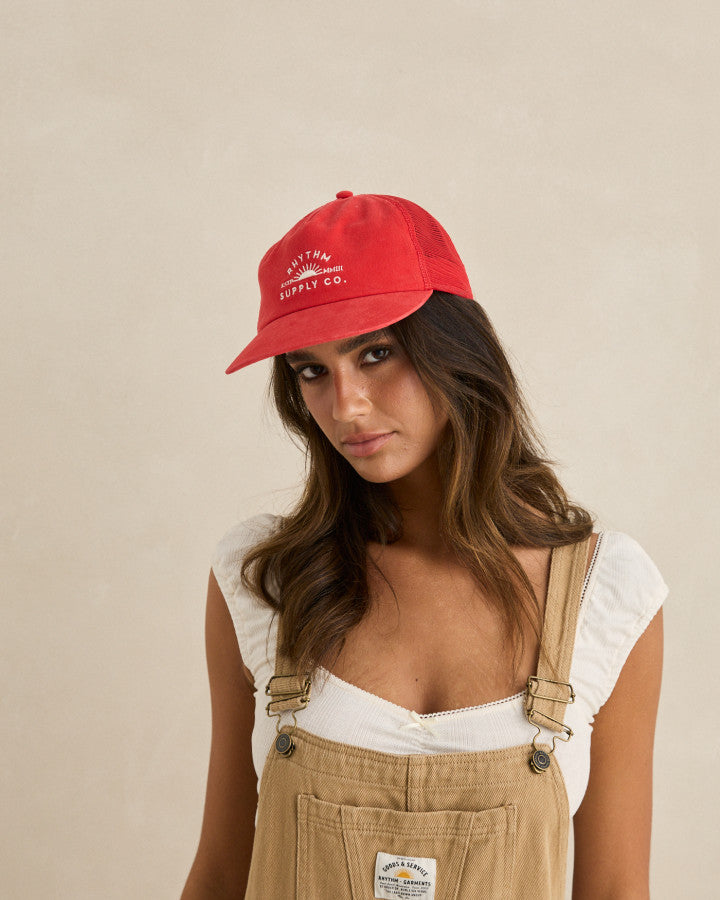 RHYTHM SUPPLY TRUCKER CAP red