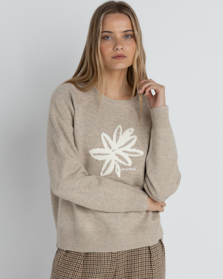 SANCTUARY CREW NECK KNIT JUMPER TAUPE