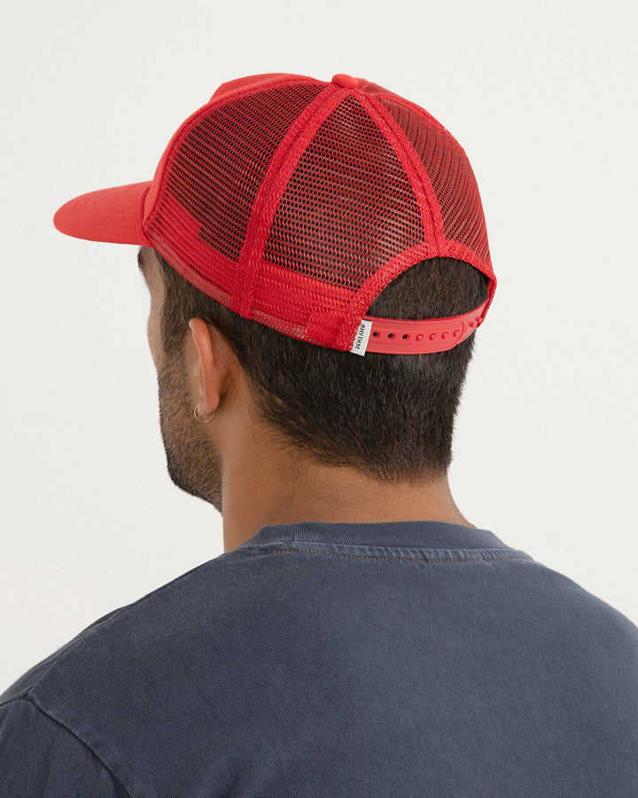 SCRIPT TRUCKER CAP red