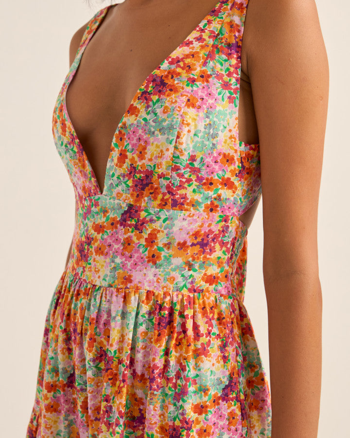 SIERRA FLORAL TIERED MAXI DRESS