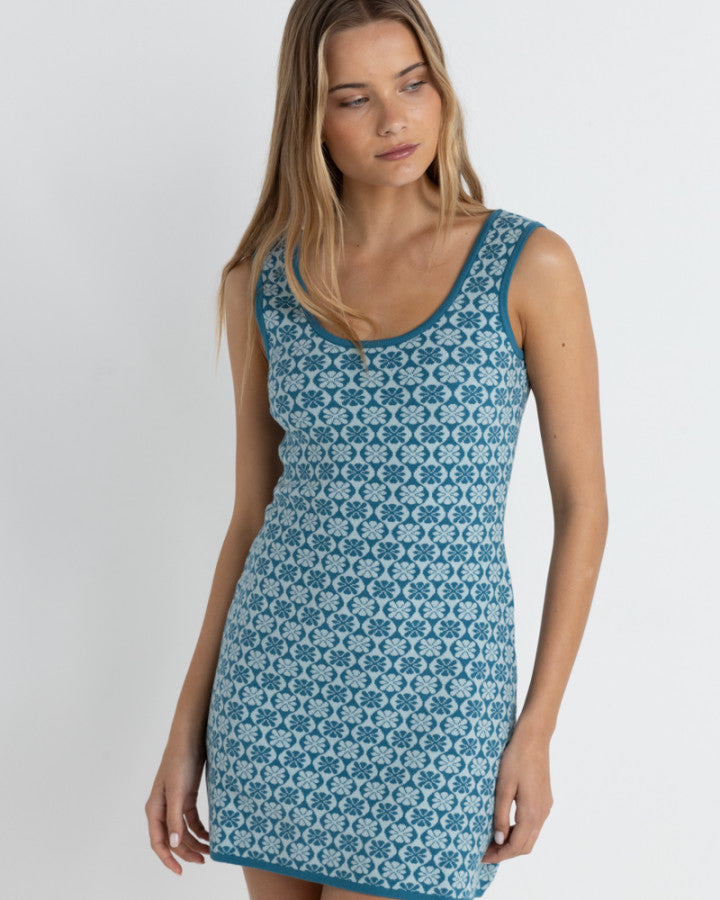 SOLITUDE KNIT MINI DRESS PACIFIC