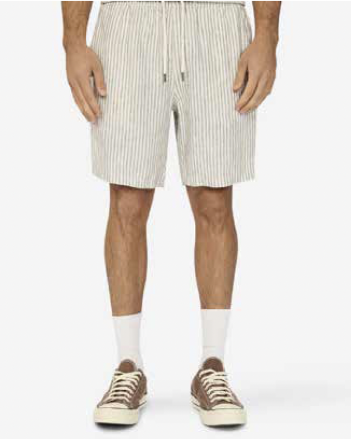 STRIPE LINEN SHORT sage