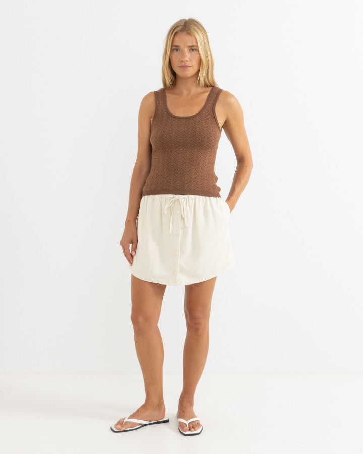 SUNSET SCOOP NECK KNIT TANK choc