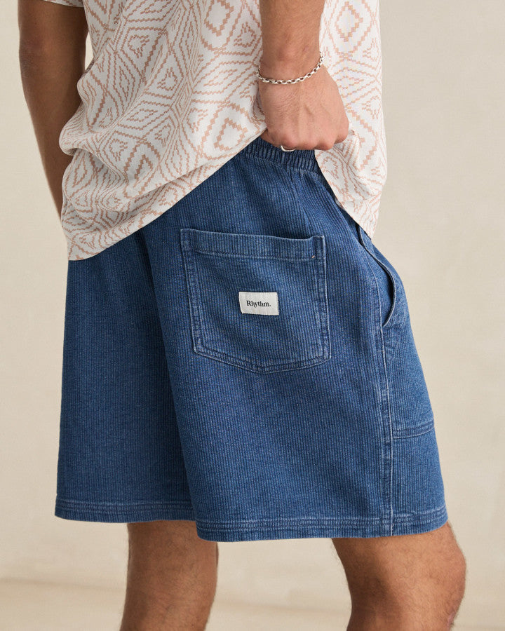 TEXTURED WALE JAM washed indigo