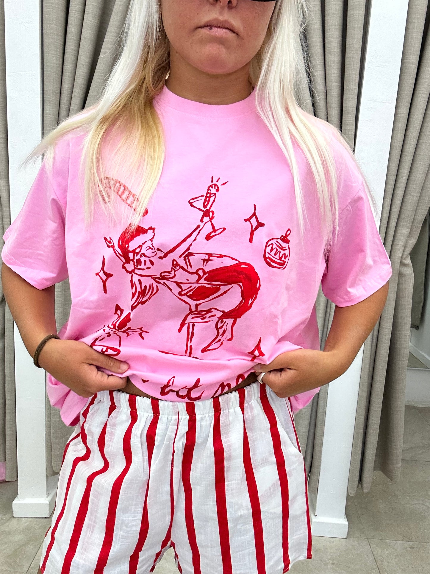 Pink Tini Bit Merry Set Cotton - Shorts By Frankie