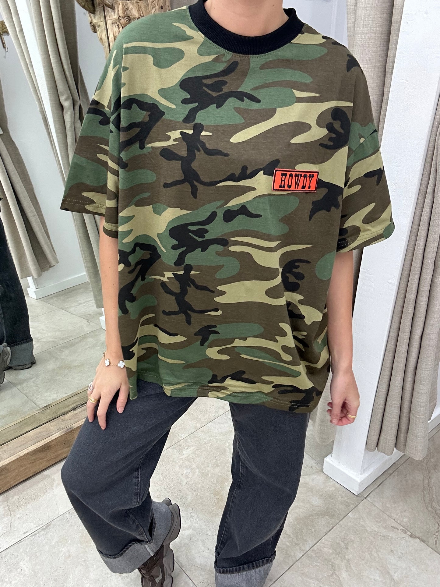 Camo Howdy Oversize Tee - By Frankie