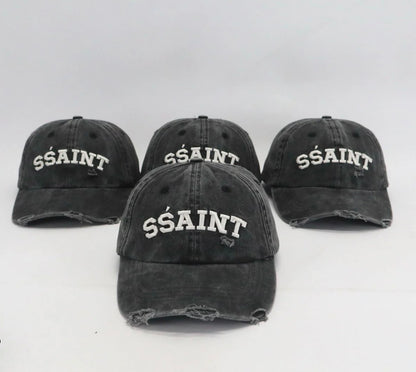 New SSAINT logo cap - Black Acid & Cream