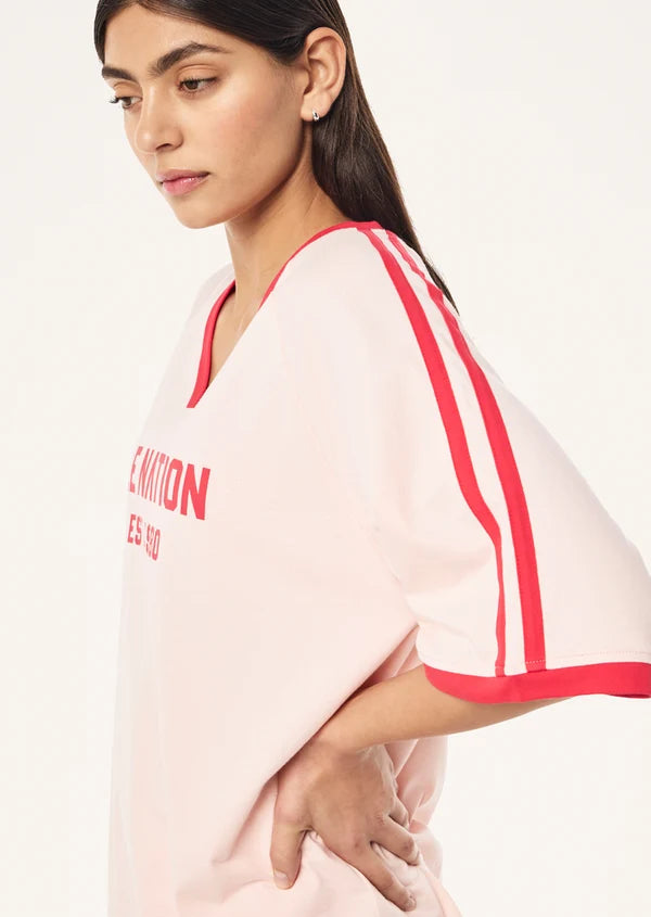 P.E Nation Spinout Baseball Tee Soft Pink