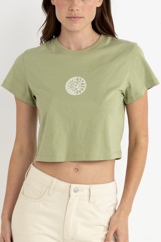 RHYTHM SUN CROP CREW TEE SAGE