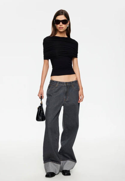 Top Model Cuffed Jean Charcoal - Lioness