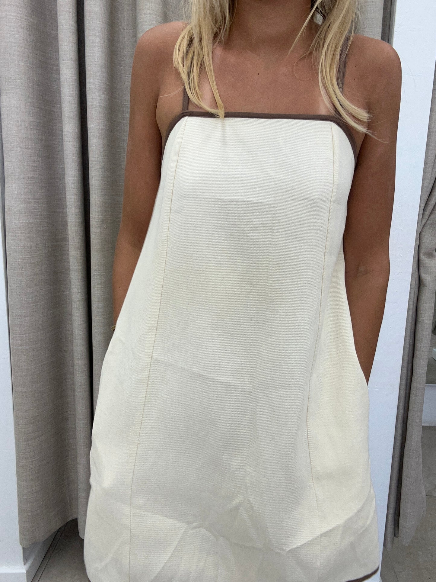 Beige Denim Dress Cotton - By Frankie