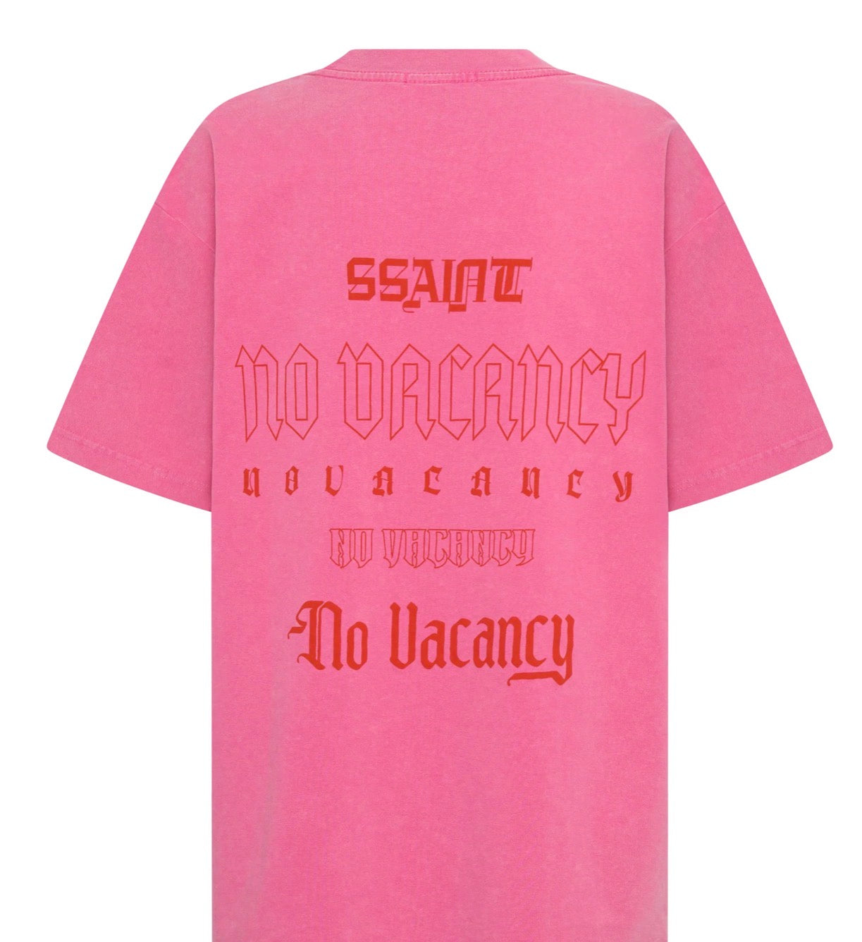No Vacancy Tee Pink Acid Wash - SSAINT OS