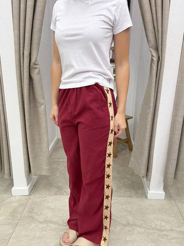 By Frankie Cotton Pant Maroon - Choc Star