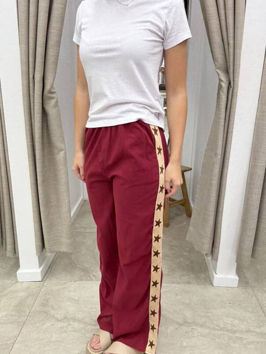 By Frankie Cotton Pant Maroon - Choc Star