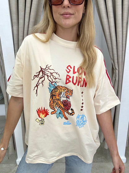 Slow Burn Tiger Stripe Tee - By Frankie