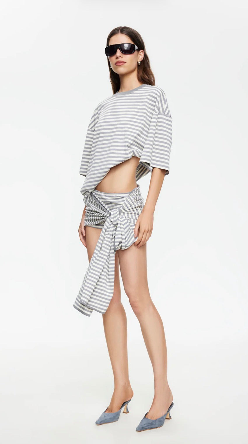 Lioness Bloom Skort - Ash Stripe