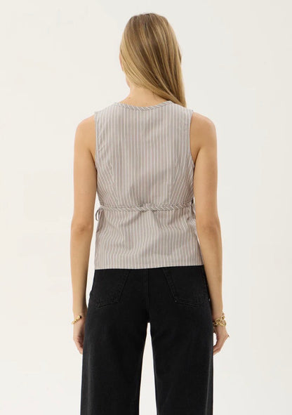 Tiara - Wrap Top - Olive Stripe