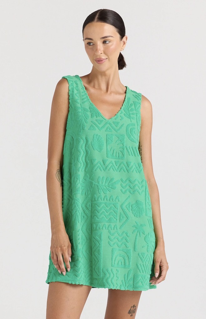 Mai TaI V Tunic Dress Poolside paradiso Ivy