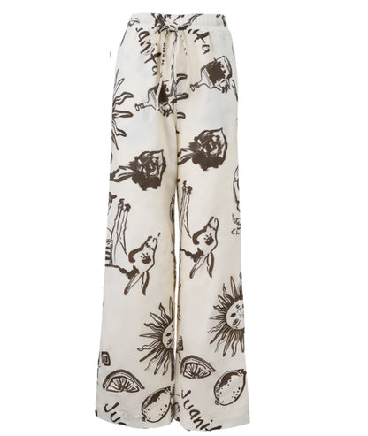 Nacida Pants Juanita Print Cream - Juan & Me